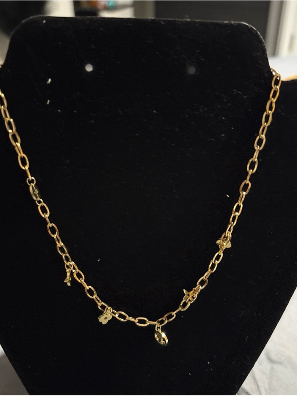 Gold Charm Link Necklace - Elegant Women's Jewelry